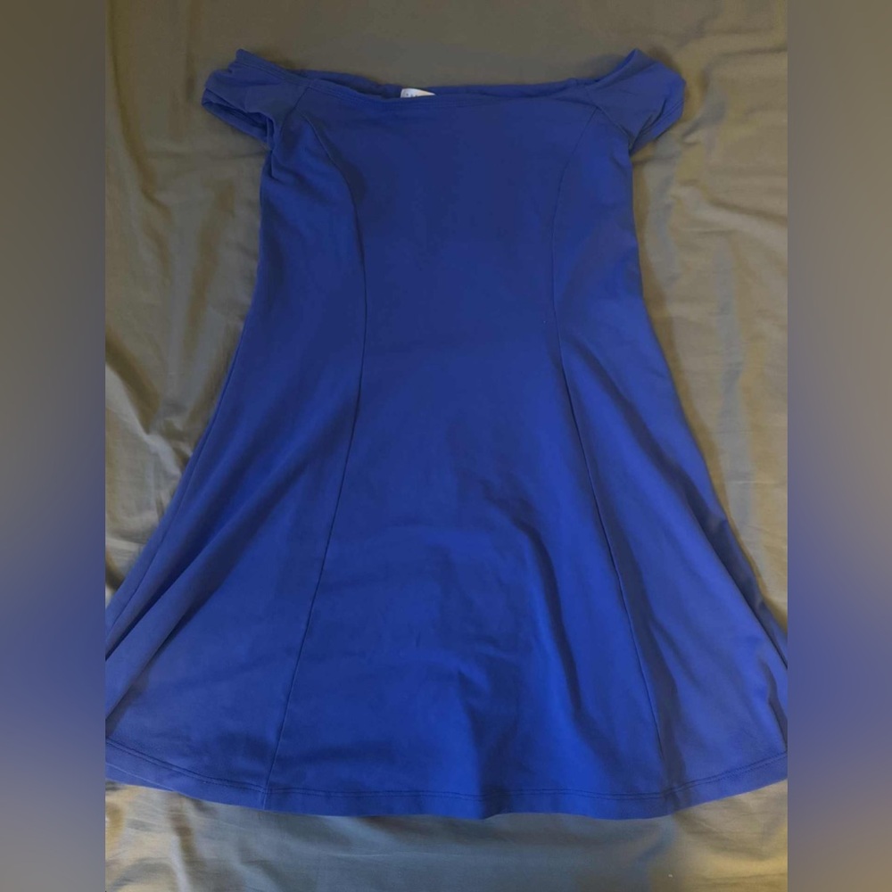 Susana Monaco Blue Off-Shoulder Mini Dress